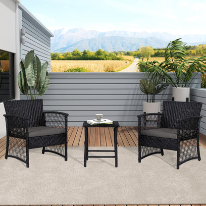 Ensemble de bistro en rotin pour patio Heritage Outdoor, 3 pièces