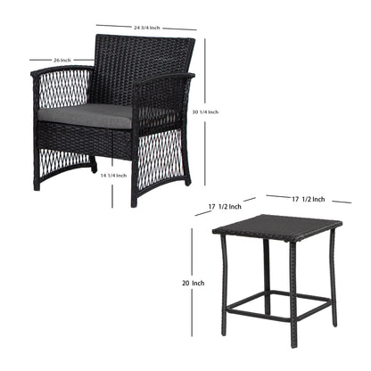 Ensemble de bistro en rotin pour patio Heritage Outdoor, 3 pièces
