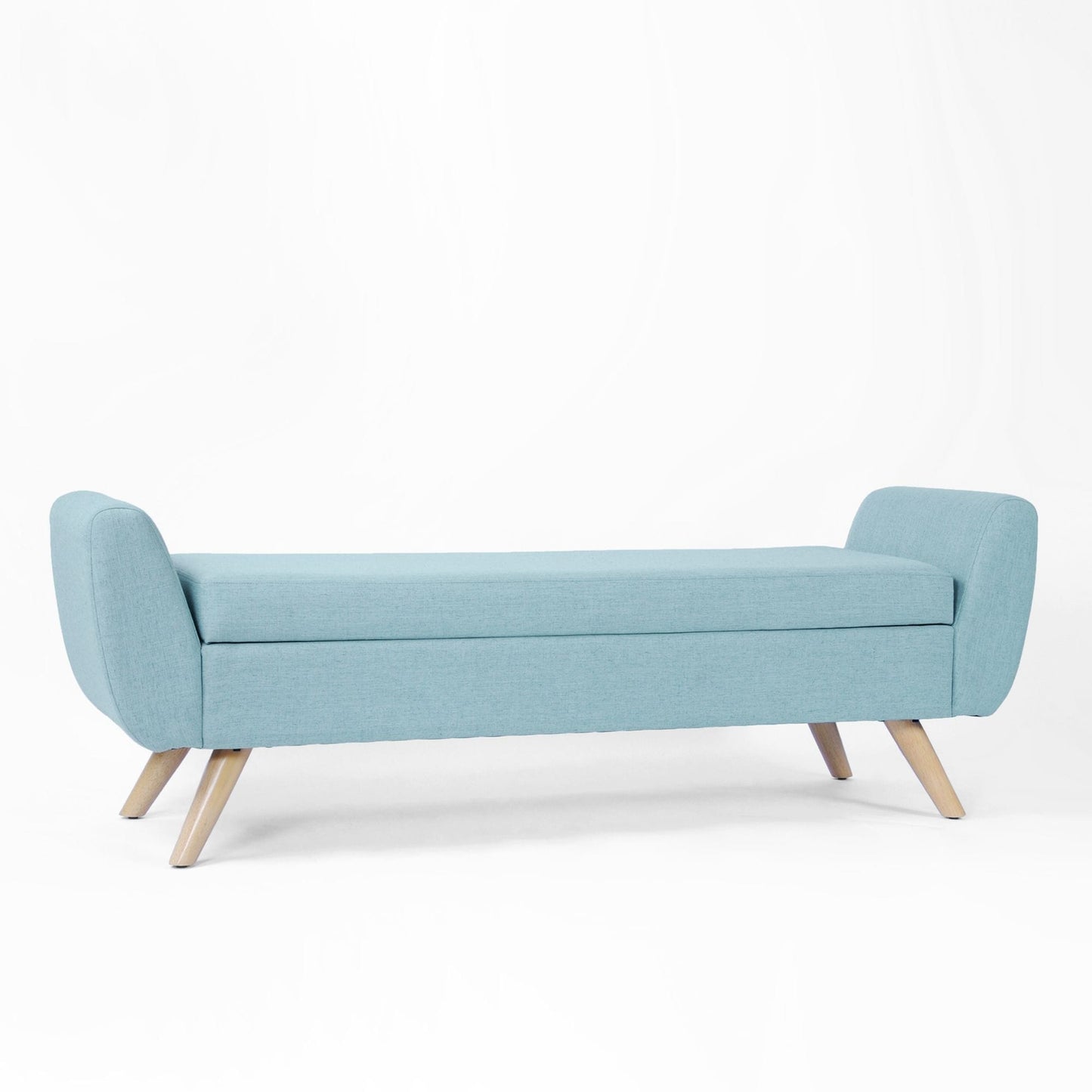 HomePop Banc de rangement moderne en sherpa avec pieds en bois
