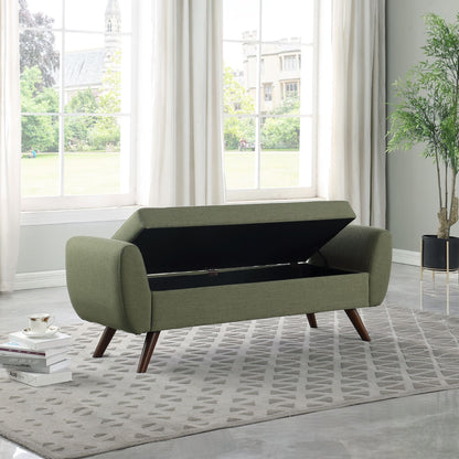 HomePop Banc de rangement moderne en sherpa avec pieds en bois