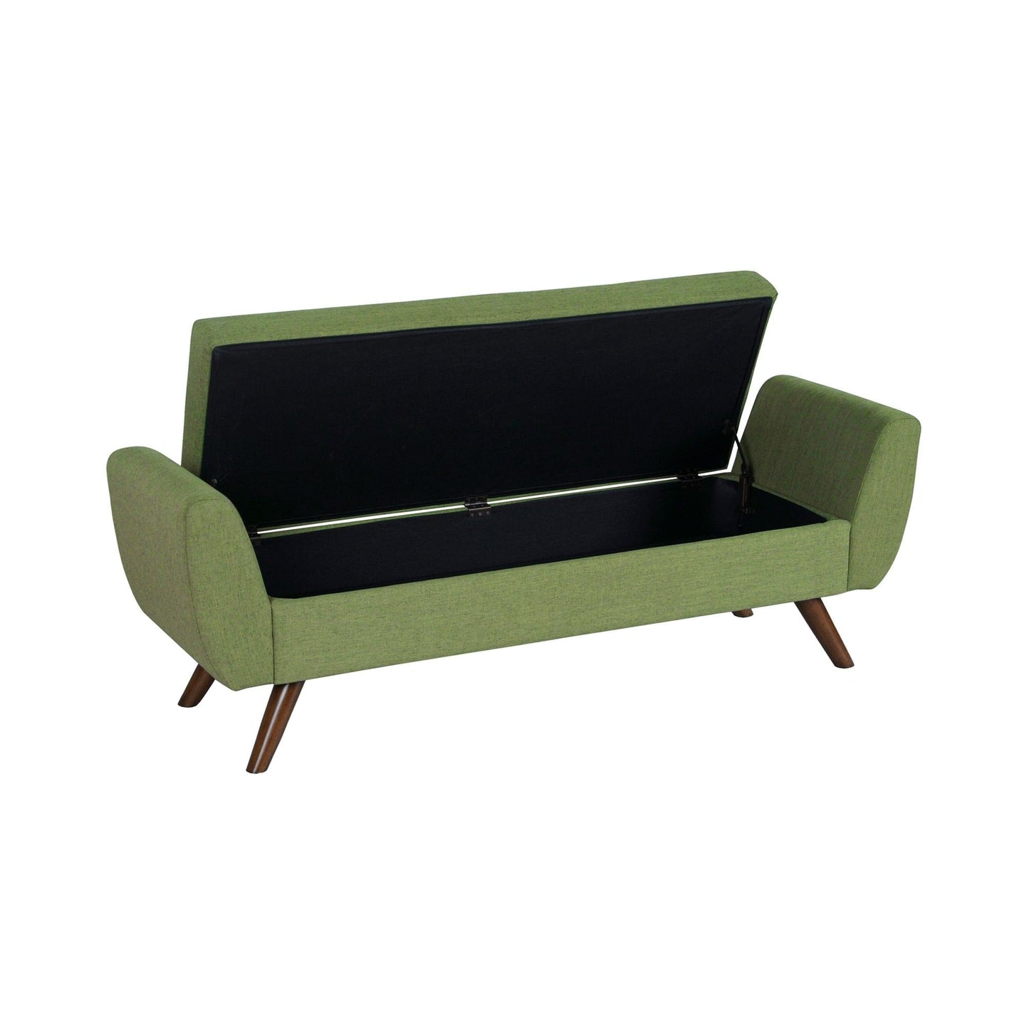 HomePop Banc de rangement moderne en sherpa avec pieds en bois