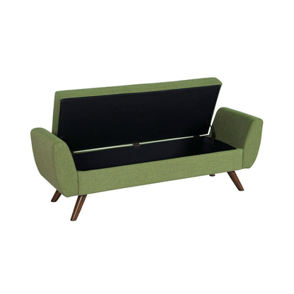 HomePop Banc de rangement moderne en sherpa avec pieds en bois