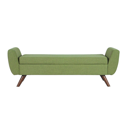 HomePop Banc de rangement moderne en sherpa avec pieds en bois