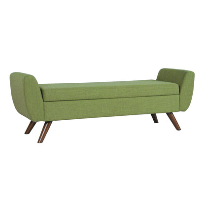 HomePop Banc de rangement moderne en sherpa avec pieds en bois