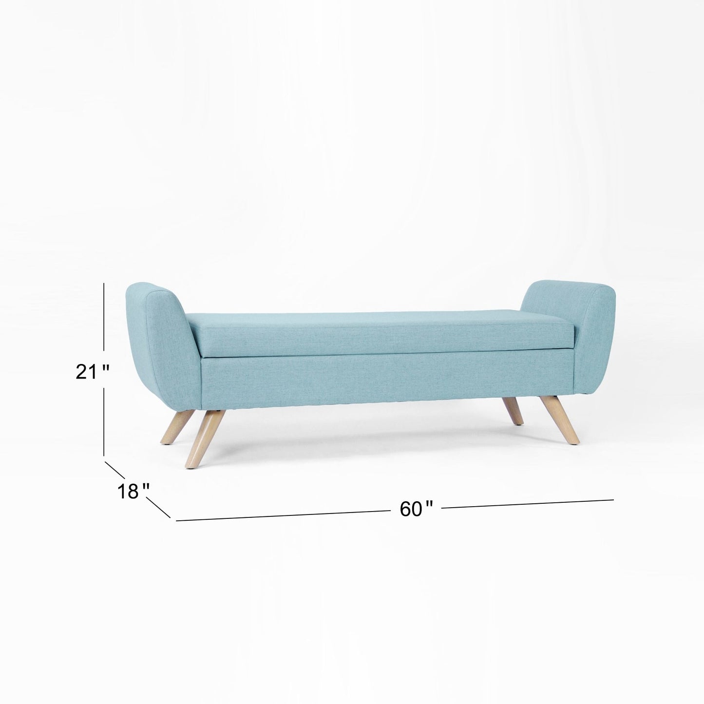 HomePop Banc de rangement moderne en sherpa avec pieds en bois