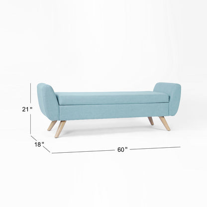 HomePop Banc de rangement moderne en sherpa avec pieds en bois