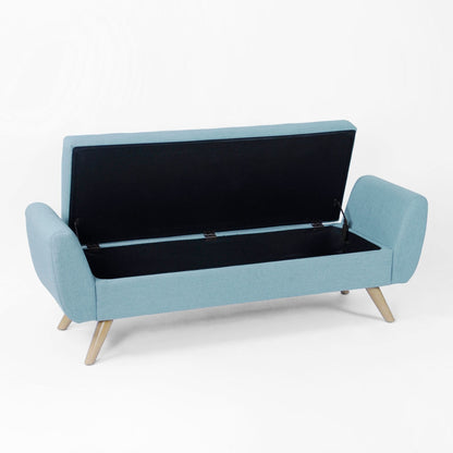 HomePop Banc de rangement moderne en sherpa avec pieds en bois