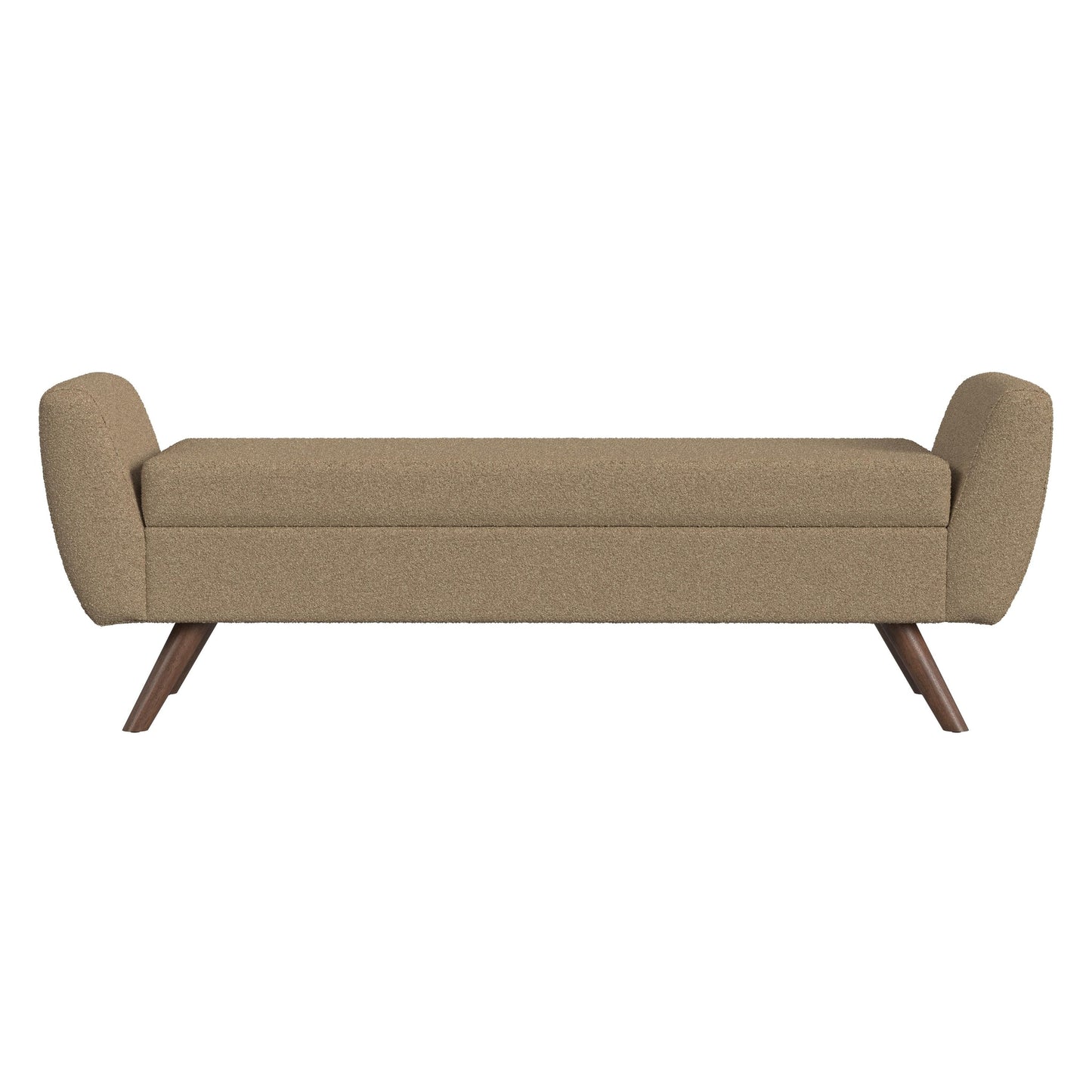 HomePop Banc de rangement moderne en sherpa avec pieds en bois