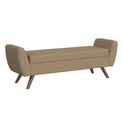 HomePop Banc de rangement moderne en sherpa avec pieds en bois