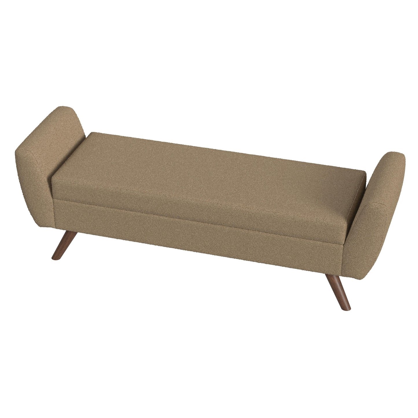 HomePop Banc de rangement moderne en sherpa avec pieds en bois