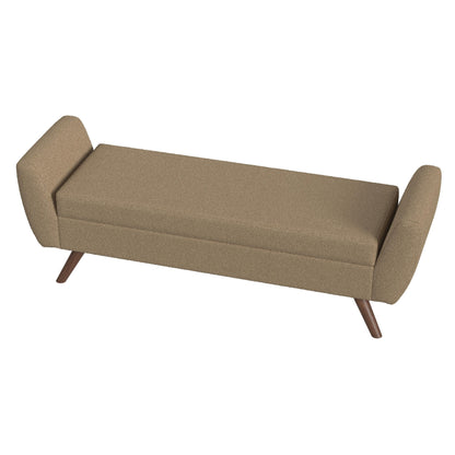 HomePop Banc de rangement moderne en sherpa avec pieds en bois