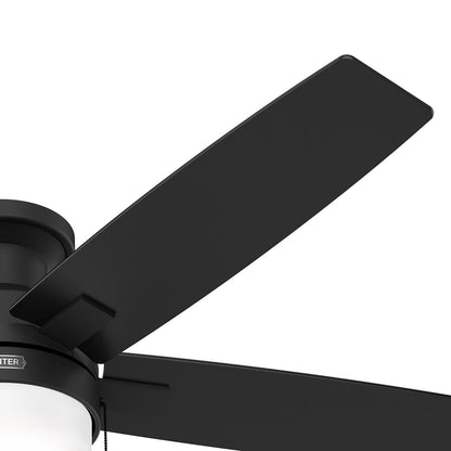 Ventilateur de plafond Hunter 52 Anisten à profil bas avec éclairage LED et cordon d'actionnement - Style moderne, contemporain, transitionnel