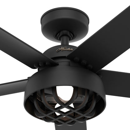 Ventilateur de plafond Hunter 52 Autumn Breeze II, intérieur/extérieur, avec éclairage LED et télécommande - Style industriel, transitionnel, moderne, cage.