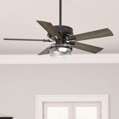 Ventilateur de plafond Hunter 52 Canyon Ridge pour intérieur/extérieur avec éclairage LED, télécommande - Style rustique, industriel, farmhouse