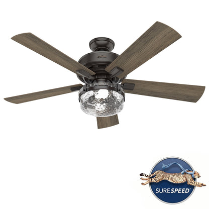 Ventilateur de plafond Hunter 52 Canyon Ridge pour intérieur/extérieur avec éclairage LED, télécommande - Style rustique, industriel, farmhouse