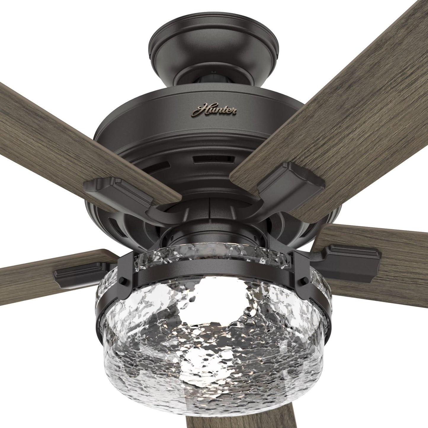 Ventilateur de plafond Hunter 52 Canyon Ridge pour intérieur/extérieur avec éclairage LED, télécommande - Style rustique, industriel, farmhouse