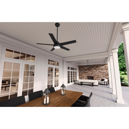 Ventilateur de plafond d'extérieur Hunter 52 Skyflow avec kit d'éclairage LED, commande murale - Style côtier, moderne et contemporain - WeatherMax - ÉQUIPEMENT POUR L'EXTÉRIEUR !