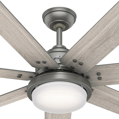 Ventilateur de plafond Hunter WiFi Whittington avec éclairage LED, télécommande - Style moulin à vent - Industriel, ferme, rustique - VENTILATEUR INTELLIGENT !
