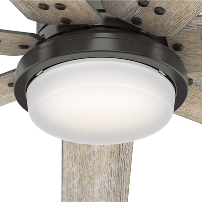 Ventilateur de plafond Hunter WiFi Whittington avec éclairage LED, télécommande - Style moulin à vent - Industriel, ferme, rustique - VENTILATEUR INTELLIGENT !