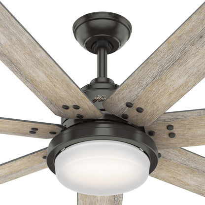 Ventilateur de plafond Hunter WiFi Whittington avec éclairage LED, télécommande - Style moulin à vent - Industriel, ferme, rustique - VENTILATEUR INTELLIGENT !
