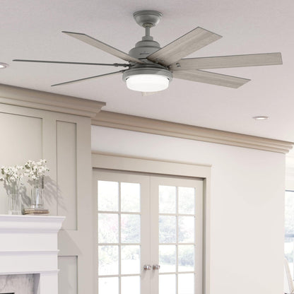Ventilateur de plafond Hunter WiFi Whittington avec éclairage LED, télécommande - Style moulin à vent - Industriel, ferme, rustique - VENTILATEUR INTELLIGENT !