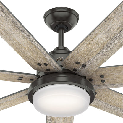 Ventilateur de plafond Hunter WiFi Whittington avec éclairage LED, télécommande - Style moulin à vent - Industriel, ferme, rustique - VENTILATEUR INTELLIGENT !