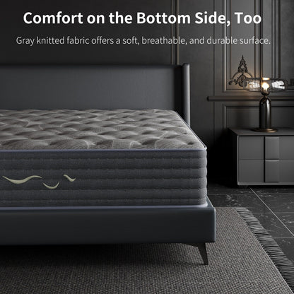 Matelas hybride double face luxueux SweDrea de 35,5 cm (14 po) – Fermeté moyenne/ferme avec les certifications CertiPUR-US, SGS et OEKO-TEX