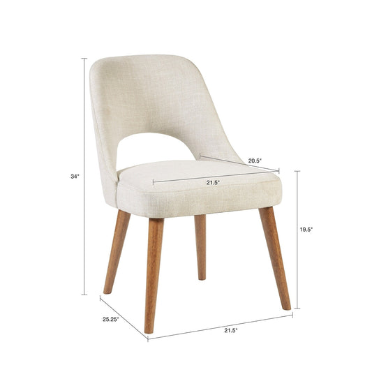 INK IVY Nola Chaises de salle à manger rembourrées avec dossier ajouré (lot de 2)