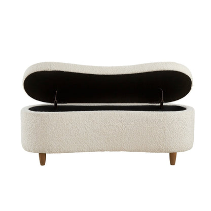 Banc de rangement incurvé à style bouclé Bailey d'INK IVY