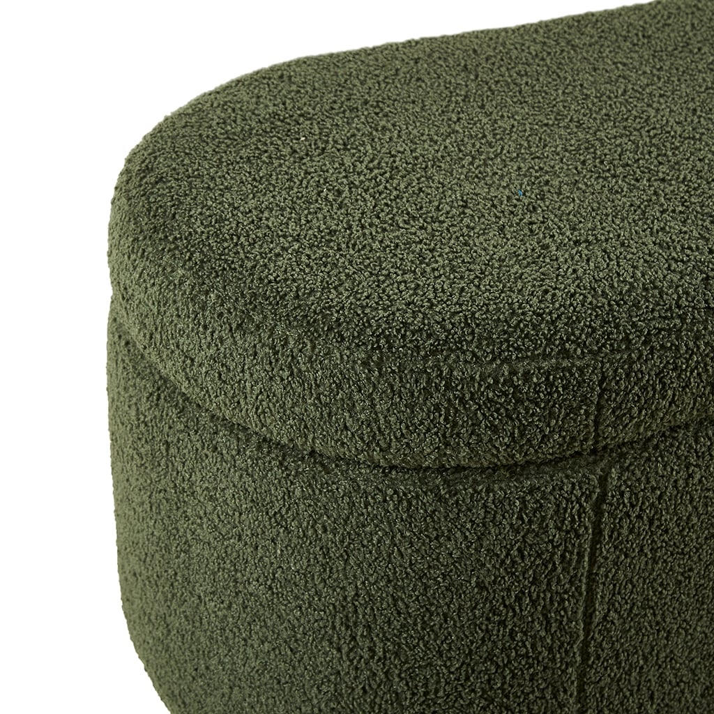 Banc de rangement incurvé à style bouclé Bailey d'INK IVY