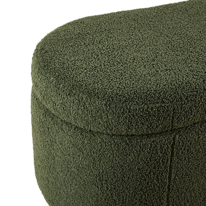Banc de rangement incurvé à style bouclé Bailey d'INK IVY