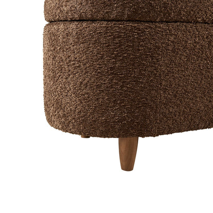 Banc de rangement incurvé à style bouclé Bailey d'INK IVY