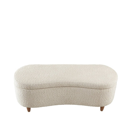 Banc de rangement incurvé à style bouclé Bailey d'INK IVY