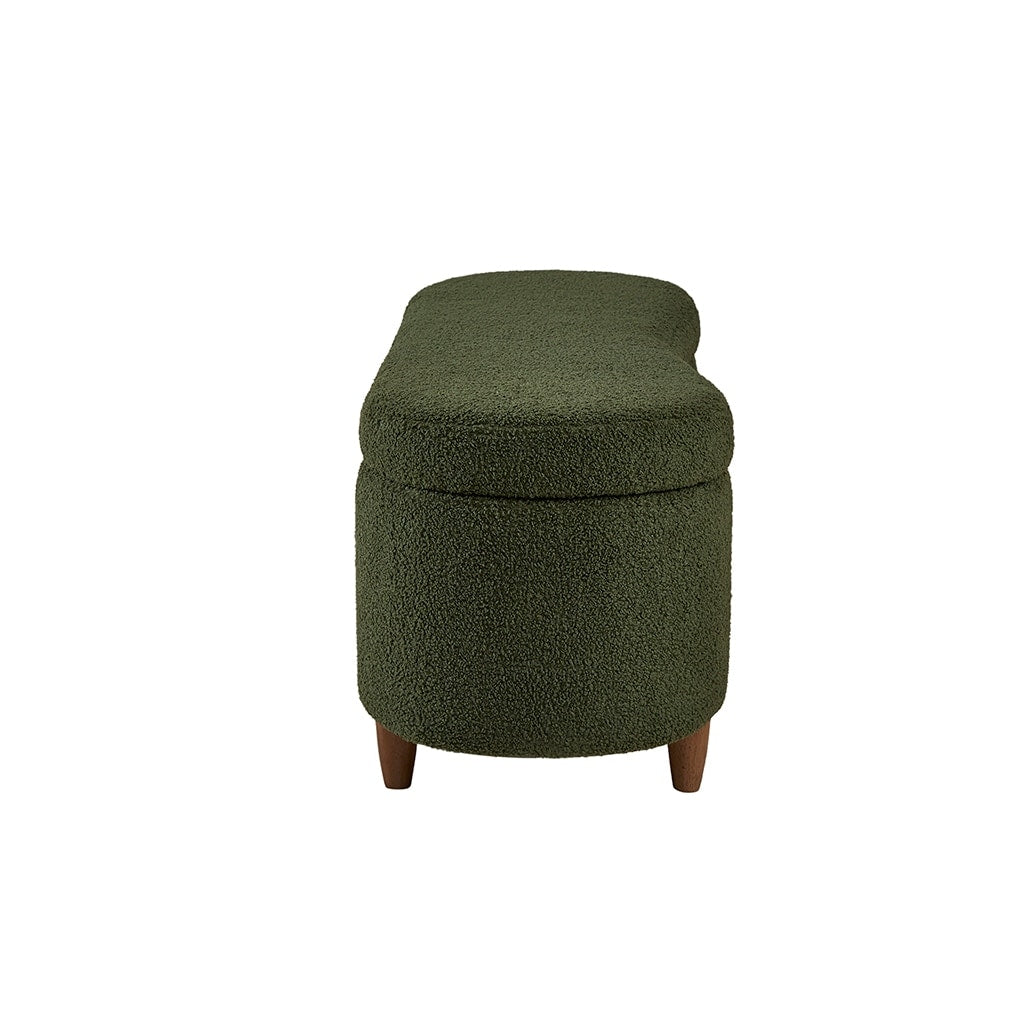 Banc de rangement incurvé à style bouclé Bailey d'INK IVY