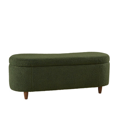 Banc de rangement incurvé à style bouclé Bailey d'INK IVY