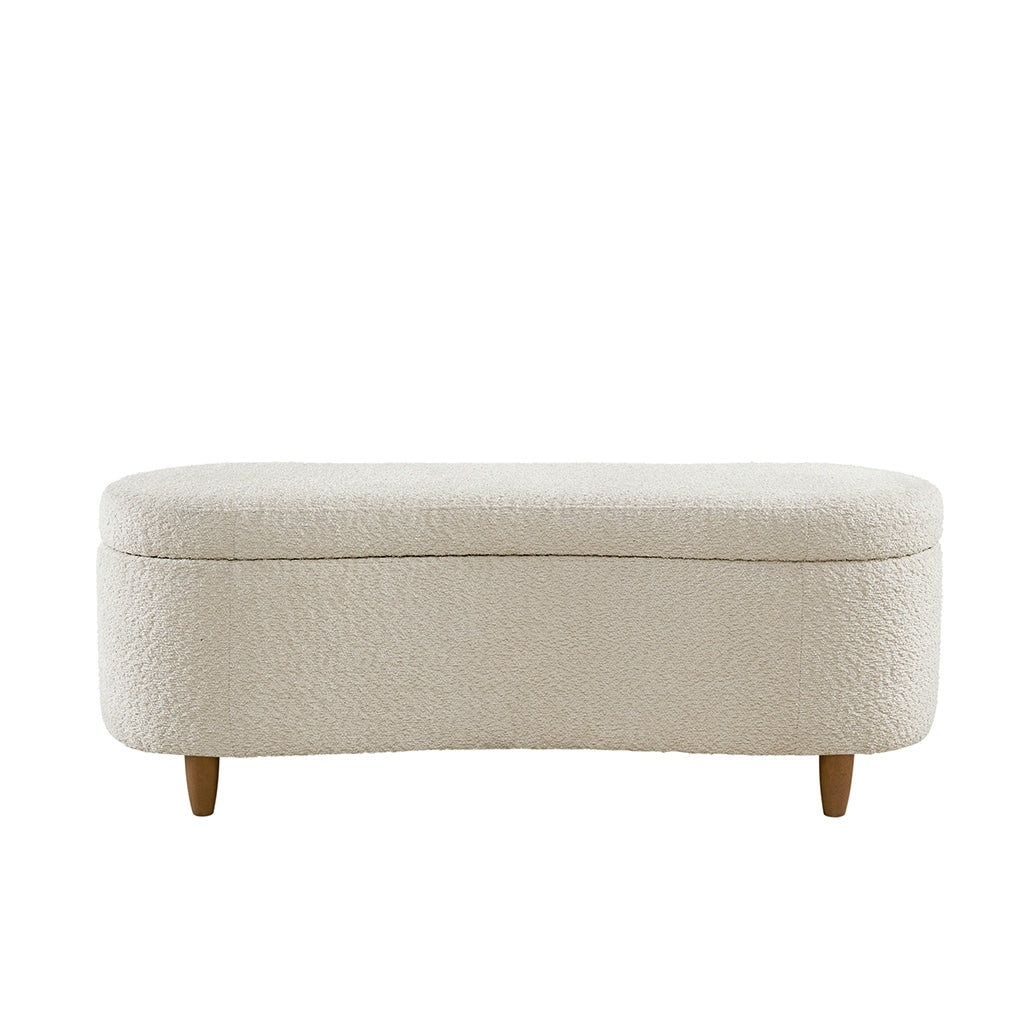 Banc de rangement incurvé à style bouclé Bailey d'INK IVY