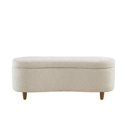 Banc de rangement incurvé à style bouclé Bailey d'INK IVY