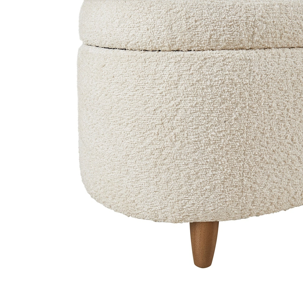 Banc de rangement incurvé à style bouclé Bailey d'INK IVY
