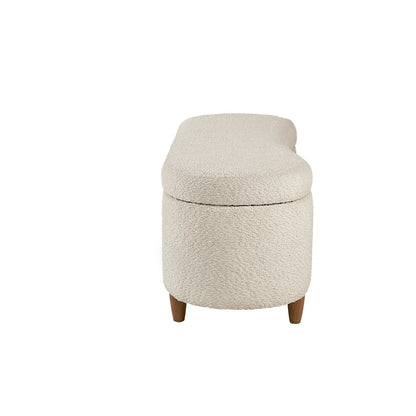 Banc de rangement incurvé à style bouclé Bailey d'INK IVY