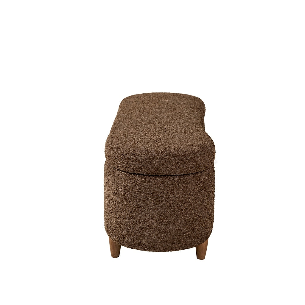 Banc de rangement incurvé à style bouclé Bailey d'INK IVY