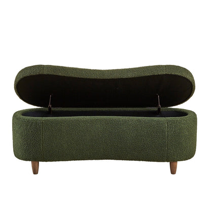 Banc de rangement incurvé à style bouclé Bailey d'INK IVY