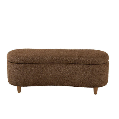 Banc de rangement incurvé à style bouclé Bailey d'INK IVY