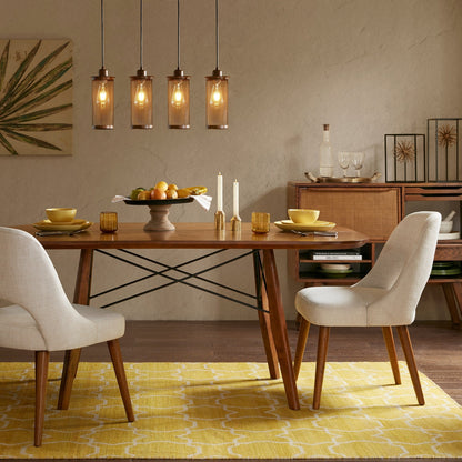INK IVY Nola Chaises de salle à manger rembourrées avec dossier ajouré (lot de 2)
