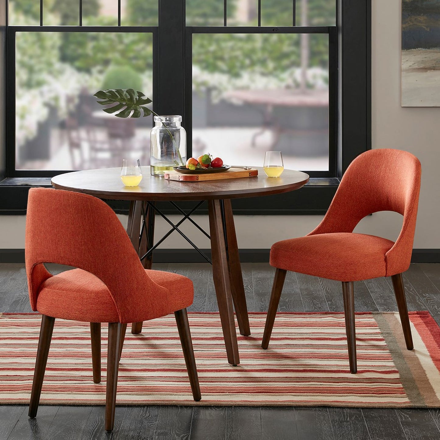 INK IVY Nola Chaises de salle à manger rembourrées avec dossier ajouré (lot de 2)