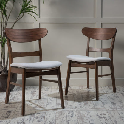 Chaise de salle à manger Abrielle en bois d'acacia rembourré, style moderne du milieu du siècle, par Christopher Knight Home (lot de 2)