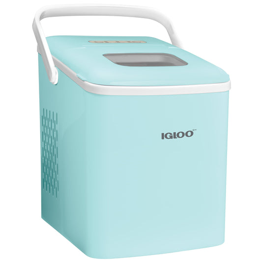 Machine à glaçons Igloo 26 livres, automatique, autonettoyante, portable, pour comptoir, avec poignée, Aqua