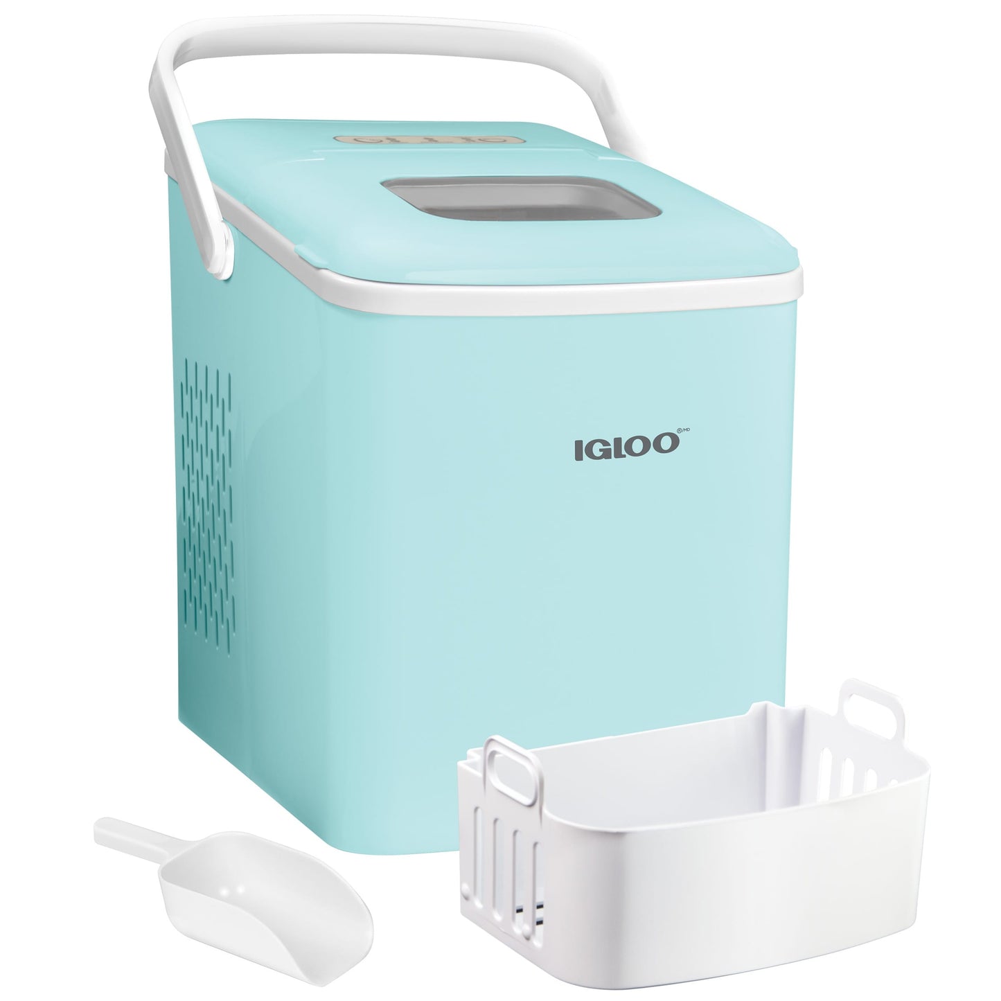 Machine à glaçons Igloo 26 livres, automatique, autonettoyante, portable, pour comptoir, avec poignée, Aqua