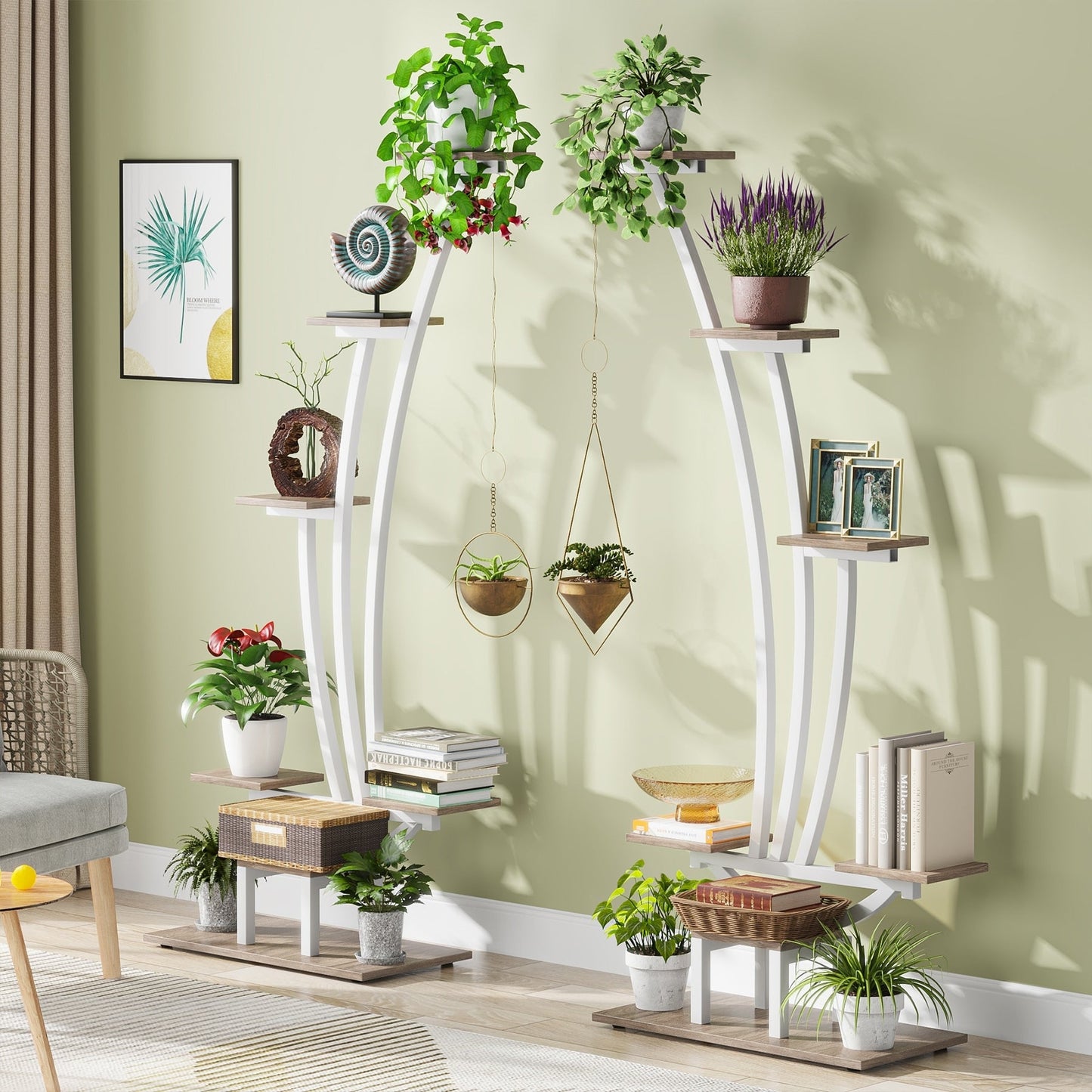 Support pour plantes d'intérieur, étagère à fleurs à 6 niveaux pour jardin à domicile - Lot de 2