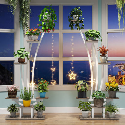 Support pour plantes d'intérieur, étagère à fleurs à 6 niveaux pour jardin à domicile - Lot de 2
