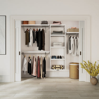 Système de placard à armoire en bois massif John Louis Home, blanc